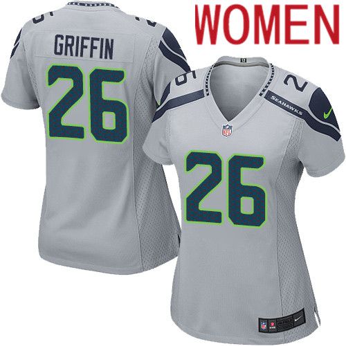 Women Seattle Seahawks 26 Shaquill Griffin Nike Gray Game NFL Jersey